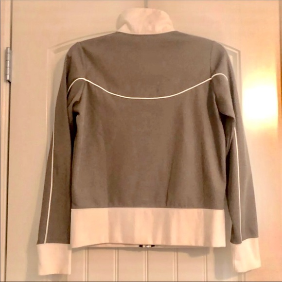 🍃Pick 3/$21- Nike Track Jacket in a Taupe Color with White Accents- Size Small - Picture 3 of 5